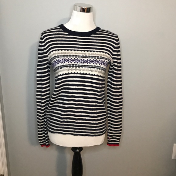 J Crew fair isle striped sweater - Picture 1 of 7